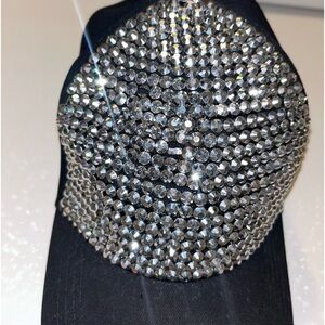 rhinestone black hat